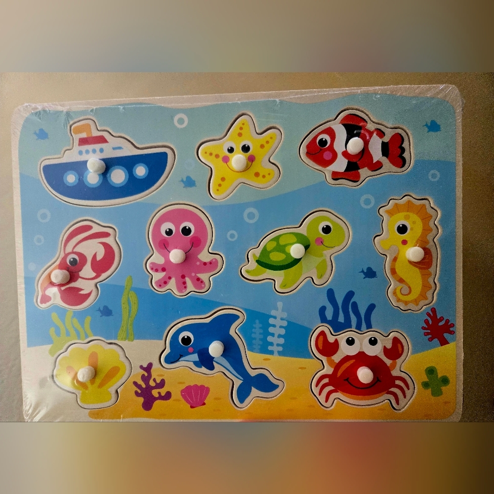 Colorful Ocean Animal Puzzle for Kids NWT